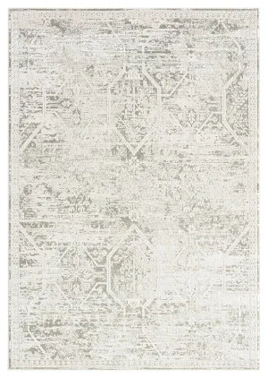 Clementine Grey and Ivory Distressed Floral Rug by Miss Amara, a Persian Rugs for sale on Style Sourcebook