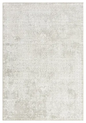 Cecilia Grey and Ivory Distressed Floral Rug by Miss Amara, a Persian Rugs for sale on Style Sourcebook