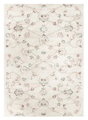 Luna Blue and Pink Floral Rug by Miss Amara, a Contemporary Rugs for sale on Style Sourcebook