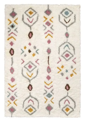 Chikita Pastel Multi-Colour Tribal Shag Rug by Miss Amara, a Shag Rugs for sale on Style Sourcebook