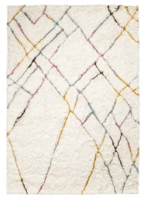 Sherry Pastel Multi-Colour Abstract Tribal Shag Rug by Miss Amara, a Shag Rugs for sale on Style Sourcebook