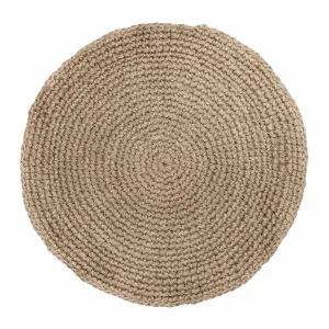 Georgia Natural Brown Crochet Round Jute Rug by Miss Amara, a Contemporary Rugs for sale on Style Sourcebook