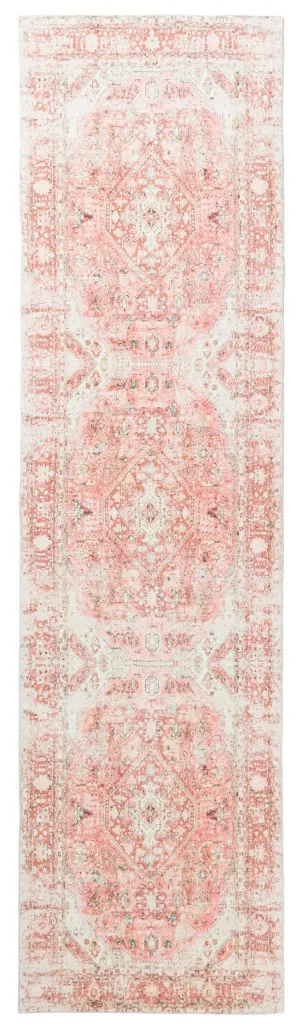 Beatrice Peach Transitional Washable Runner Rug by Miss Amara, a Persian Rugs for sale on Style Sourcebook