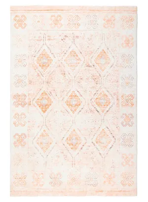 Caitlin Orange and Peach Tribal Pattern Washable Rug by Miss Amara, a Persian Rugs for sale on Style Sourcebook