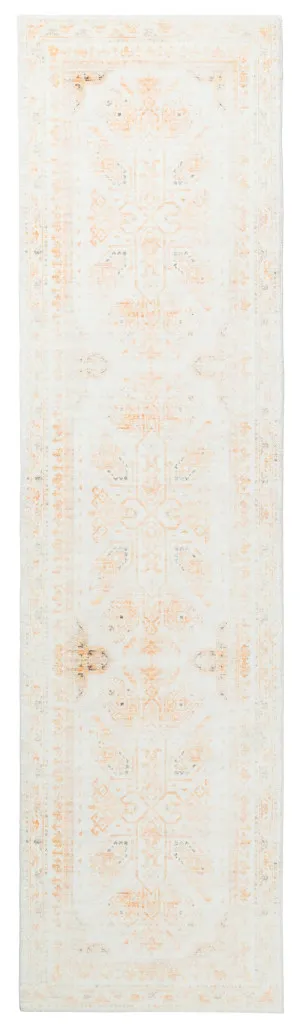 Mina Orange and Cream Transitional Washable Runner Rug by Miss Amara, a Persian Rugs for sale on Style Sourcebook