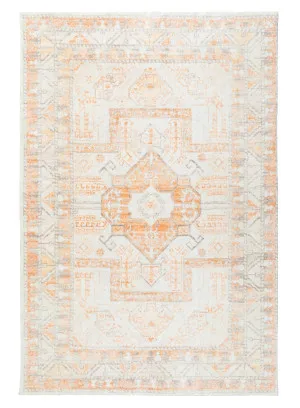 Natalya Orange and Cream Transitional Washable Rug by Miss Amara, a Persian Rugs for sale on Style Sourcebook
