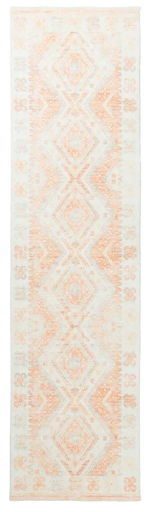 Dayanna Orange and Cream Tribal Washable Runner Rug by Miss Amara, a Persian Rugs for sale on Style Sourcebook