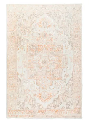 Theodora Orange and Beige Distressed Washable Rug by Miss Amara, a Persian Rugs for sale on Style Sourcebook
