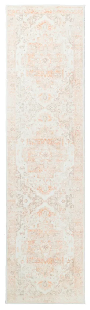 Theodora Orange and Beige Distressed Washable Runner Rug by Miss Amara, a Persian Rugs for sale on Style Sourcebook