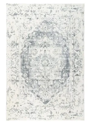 Yelina Cream and Grey Distressed Washable Rug by Miss Amara, a Persian Rugs for sale on Style Sourcebook
