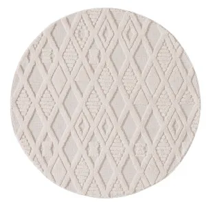 Kira Diamond Detail Textured Round Rug by Miss Amara, a Persian Rugs for sale on Style Sourcebook
