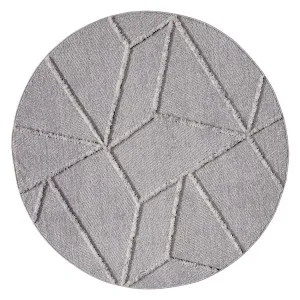 Soraya Grey Abstract Textured Round Rug by Miss Amara, a Contemporary Rugs for sale on Style Sourcebook