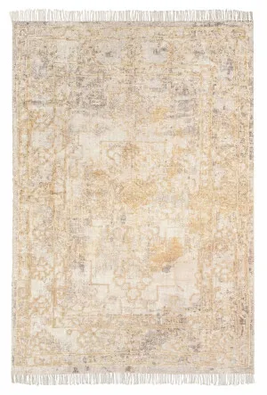 Iggie Mustard Distressed Rug by Miss Amara, a Persian Rugs for sale on Style Sourcebook