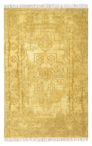 Sariah Yellow Distressed Rug by Miss Amara, a Persian Rugs for sale on Style Sourcebook