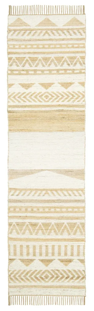 Marilia White and Natural Runner Rug by Miss Amara, a Persian Rugs for sale on Style Sourcebook