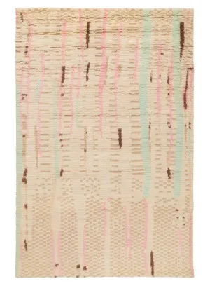 Zahari Pink and Green Abstract Tribal Wool Rug by Miss Amara, a Contemporary Rugs for sale on Style Sourcebook
