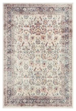 Addison Cream and Purple Multi-Colour Distressed Rug by Miss Amara, a Persian Rugs for sale on Style Sourcebook