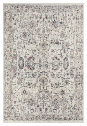 Jinnie Cream and Purple Multi-Colour Distressed Rug by Miss Amara, a Persian Rugs for sale on Style Sourcebook