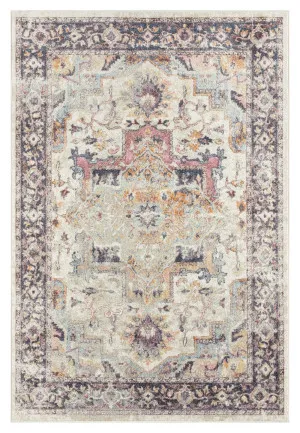 Haven Cream and Purple Multi-Colour Distressed Rug by Miss Amara, a Persian Rugs for sale on Style Sourcebook