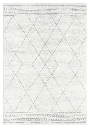 Naroa Grey and Ivory Diamond Tribal Rug by Miss Amara, a Persian Rugs for sale on Style Sourcebook