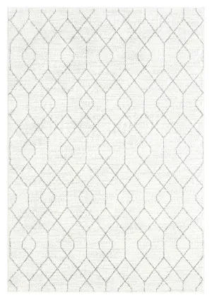 Neda Grey and Ivory Diamond Pattern Rug by Miss Amara, a Contemporary Rugs for sale on Style Sourcebook