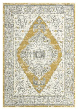 Alcina Yellow Medallion Rug by Miss Amara, a Persian Rugs for sale on Style Sourcebook