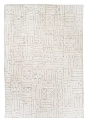 Kalinda Beige and Ivory Geometric Tribal Rug by Miss Amara, a Contemporary Rugs for sale on Style Sourcebook