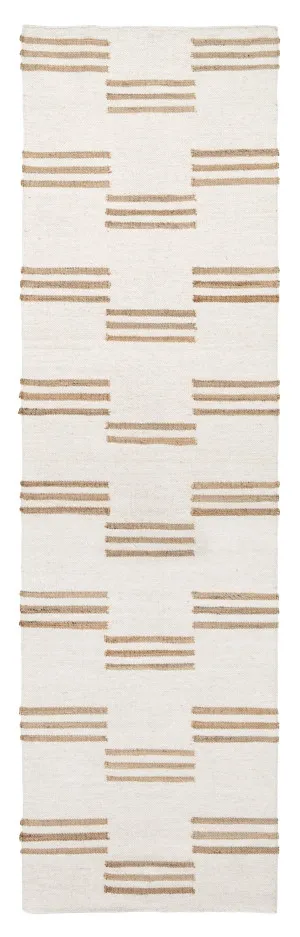 Hendrix Asymmetrical Striped Jute Wool Runner Rug by Miss Amara, a Contemporary Rugs for sale on Style Sourcebook