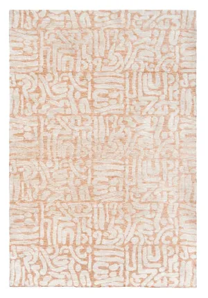 Miranda Peach and Cream Transitional Tribal Rug by Miss Amara, a Contemporary Rugs for sale on Style Sourcebook