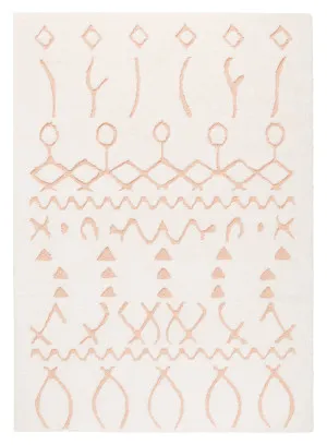 Matilda Cream and Peach Tribal Shag Rug by Miss Amara, a Shag Rugs for sale on Style Sourcebook