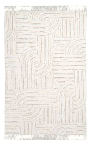 Etta Ivory Geometric Washable Rug by Miss Amara, a Shag Rugs for sale on Style Sourcebook