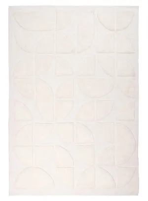 Kikko Geometric Cream Washable Wool Rug by Miss Amara, a Shag Rugs for sale on Style Sourcebook