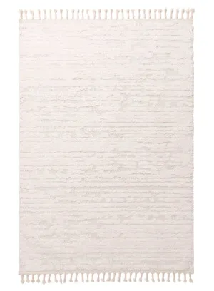 Serena Ivory Cream Textured Tassel Rug by Miss Amara, a Other Rugs for sale on Style Sourcebook