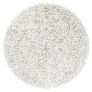 Madison Ivory And Grey Traditional Distressed Round Rug by Miss Amara, a Persian Rugs for sale on Style Sourcebook
