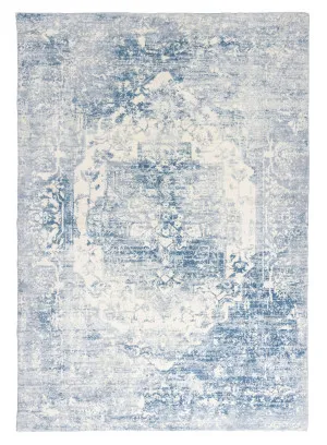 Suri Blue and Grey Distressed Washable Rug by Miss Amara, a Persian Rugs for sale on Style Sourcebook