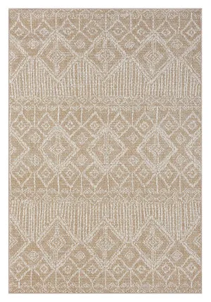 Ullah Brown and Ivory Tribal Flatweave Indoor Outdoor Rug by Miss Amara, a Persian Rugs for sale on Style Sourcebook