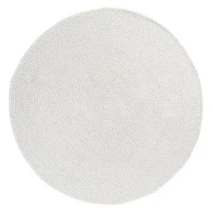 Arlenis Ivory Crochet Indoor Outdoor Round Rug by Miss Amara, a Shag Rugs for sale on Style Sourcebook