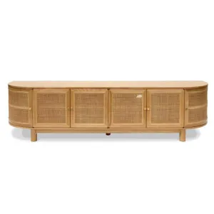 Molfetta Ashwood Timber 6 Door Curved TV Unit, 220cm, Natural by Conception Living, a Entertainment Units & TV Stands for sale on Style Sourcebook