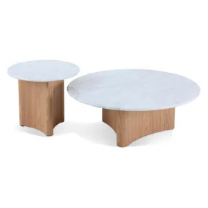 Farum Marble Top Nested Coffee & Side Table Set, 90/50cm by Conception Living, a Coffee Table for sale on Style Sourcebook