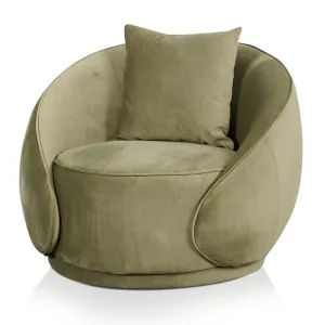 Donski Velvet Fabric Tub Chair, Sage by Conception Living, a Chairs for sale on Style Sourcebook