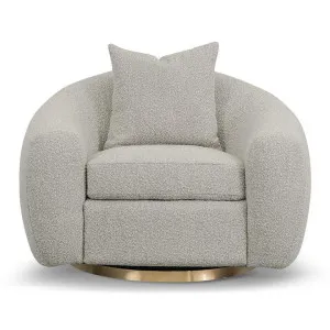 Tonnby Boucle Fabirc Swivel Armchair, Ash Grey by Conception Living, a Chairs for sale on Style Sourcebook