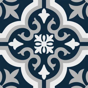 Majorca Motif Navy Matt Tile by Beaumont Tiles, a Moroccan Look Tiles for sale on Style Sourcebook