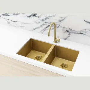 Double Bowl Sink NTH 760x440 Brushed Bronze by Beaumont Tiles, a Kitchen Sinks for sale on Style Sourcebook