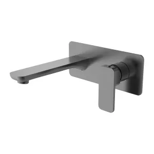 Platz Wall Basin Set Straight 180 Gun Metal by Haus25, a Bathroom Taps & Mixers for sale on Style Sourcebook