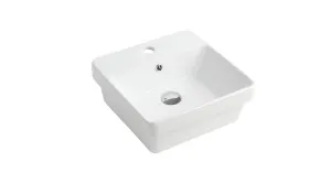 Aria Semi-recessed Basin 1TH Ceramic 400X400 Gloss White by decina, a Basins for sale on Style Sourcebook
