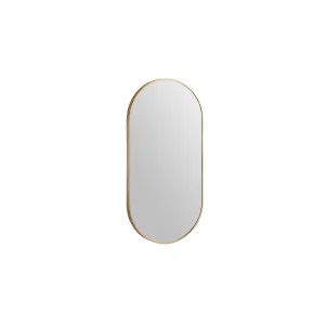 Modern Oblong Framed Mirror 460X910 Brushed Brass by Remer, a Vanity Mirrors for sale on Style Sourcebook