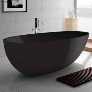 Bahama Free Standing Bath Stone 1700 Matte Black by Fienza, a Bathtubs for sale on Style Sourcebook
