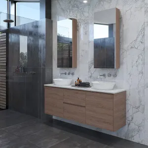 Noosa 1500 Vanity Wall Hung Doors & Drawers with Basin & Solid Surface Top by Timberline, a Vanities for sale on Style Sourcebook