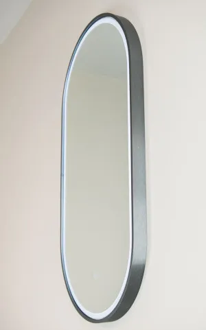 Gatsby LED Mirror 460X910 Gun Metal by Remer, a Illuminated Mirrors for sale on Style Sourcebook