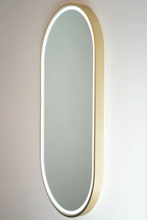 Gatsby LED Mirror 460X910 Brushed Brass by Remer, a Illuminated Mirrors for sale on Style Sourcebook